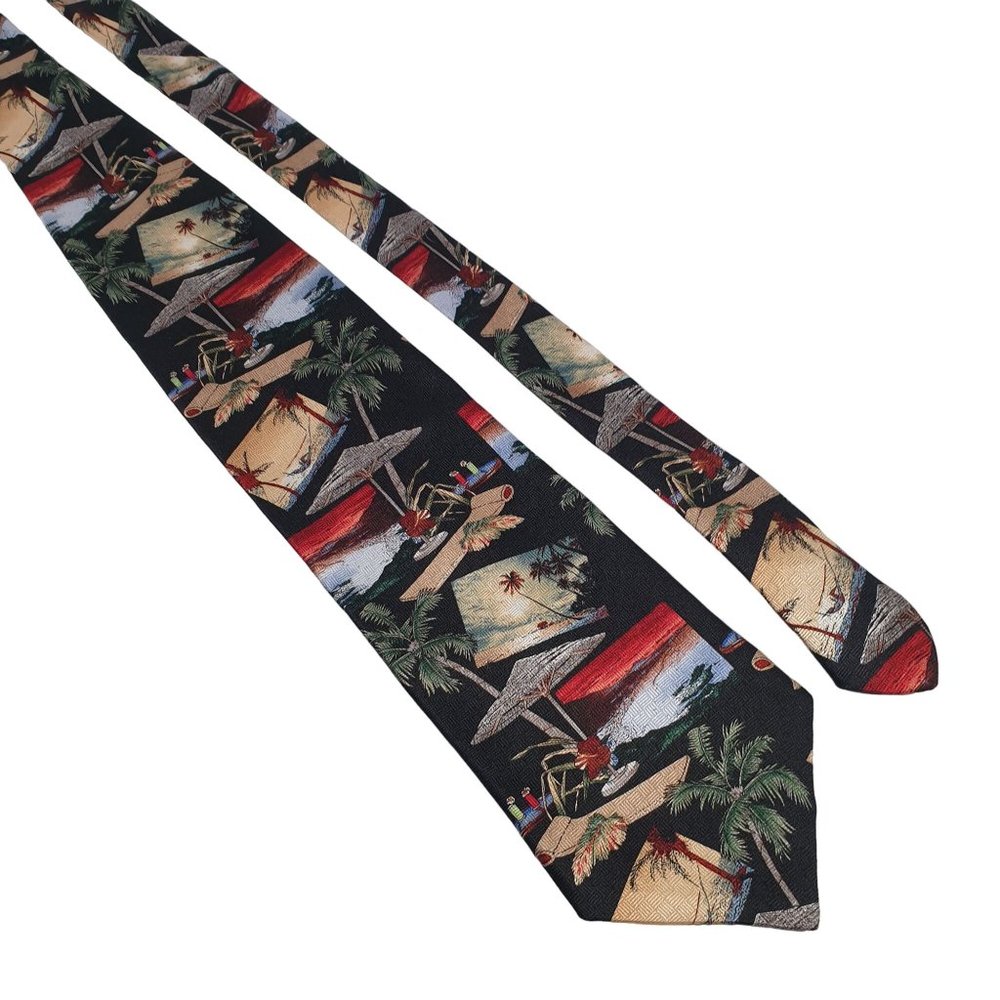 Croft Barrow Mens Necktie Tropical Island Vacation Office Work Casual Dad Gift